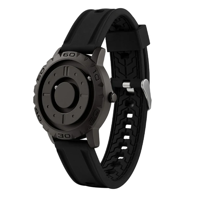 Relógio Minimalista Masculino Magnetic Comet Mesh Don Caruso All Black