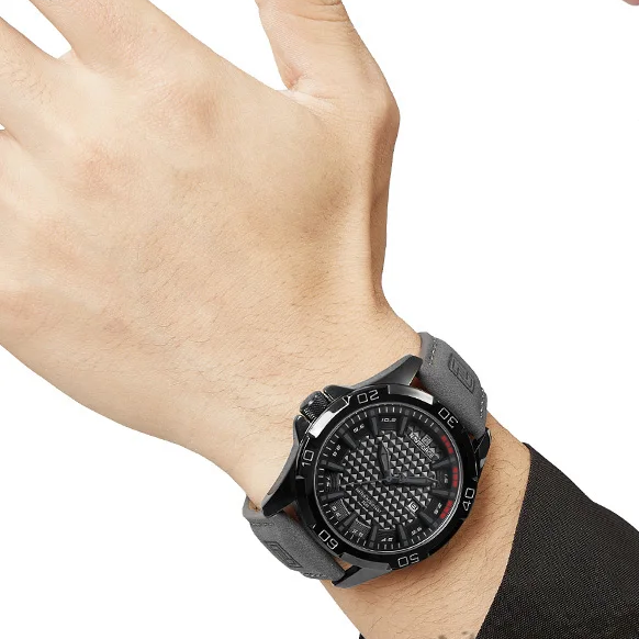 Relógio Casual Masculino Pulseira de Couro Naviforce Dark Valiant