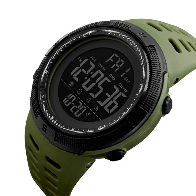 Relógio Esportivo Masculino Army Green ChronoWave