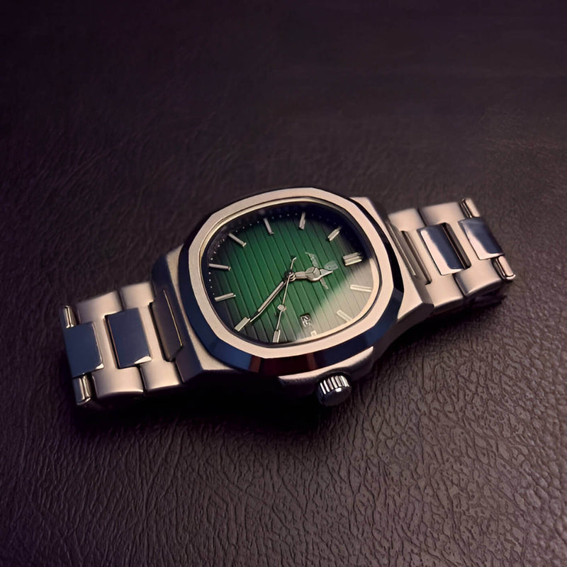 Relógio Masculino de Luxo Pulseira de Aço Poedagar Green Panther