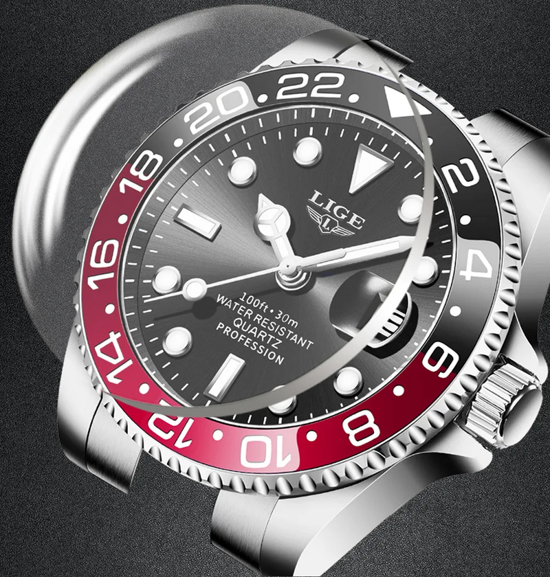 Relógio Masculino de Luxo Lige Rossoneri Submariner