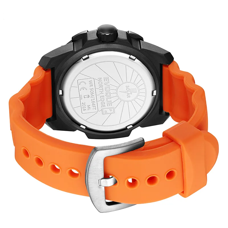 Relógio Esportivo Masculino North Edge 50 ATM Orange Evoque 2