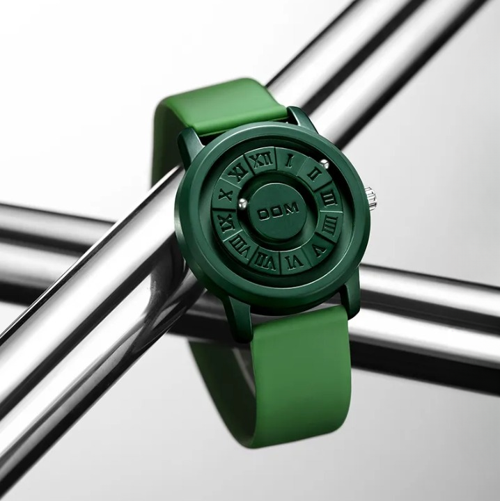 Relógio Minimalista Masculino Magnetic Orbit Don Caruso Green