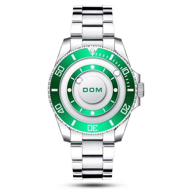 Relógio Minimalista Masculino Magnetic Orbit Don Caruso Green Steel