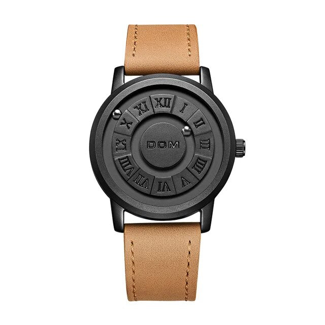 Relógio Minimalista Masculino Magnetic Orbit Don Caruso Brown