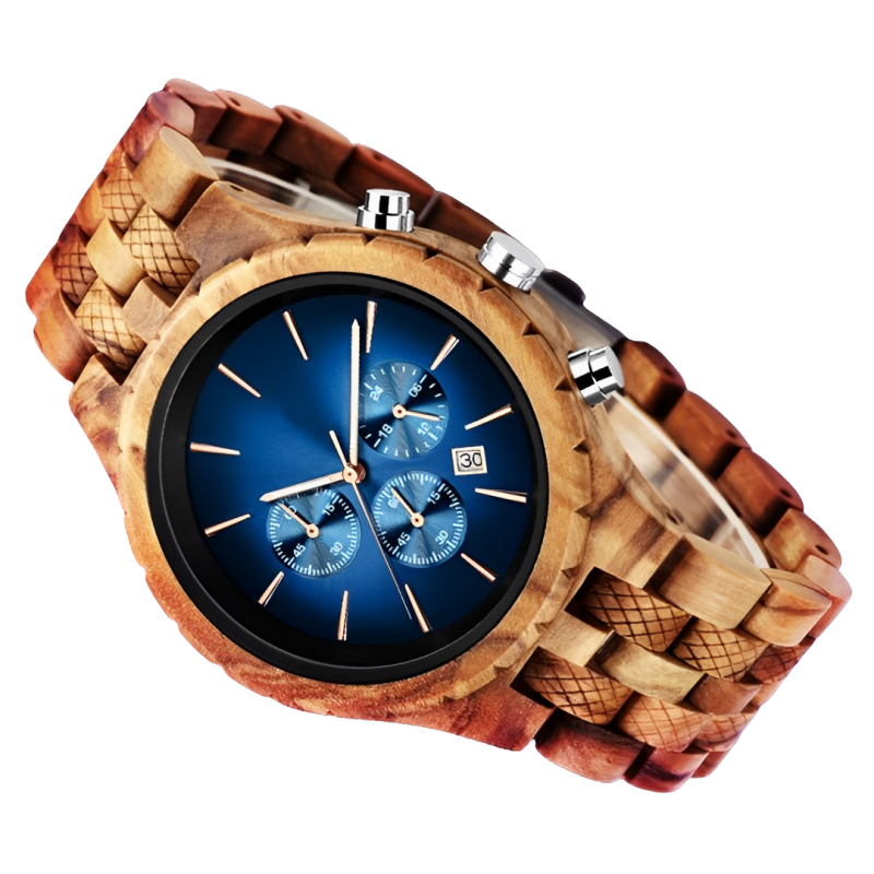 Relógio Casual Kunhuang Wooden Watch