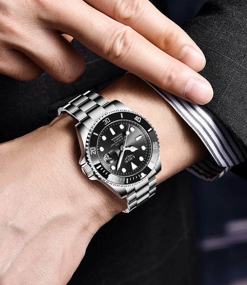 Relógio Masculino de Luxo Lige Black Submariner