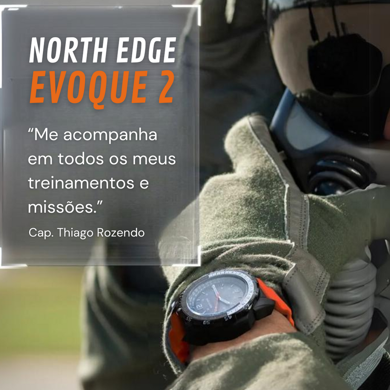 Relógio Esportivo Masculino North Edge 50 ATM Orange Evoque 2