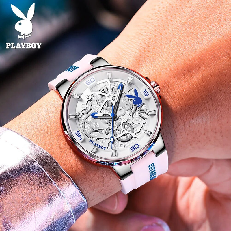 Relógio Casual Masculino Playboy Dangler White