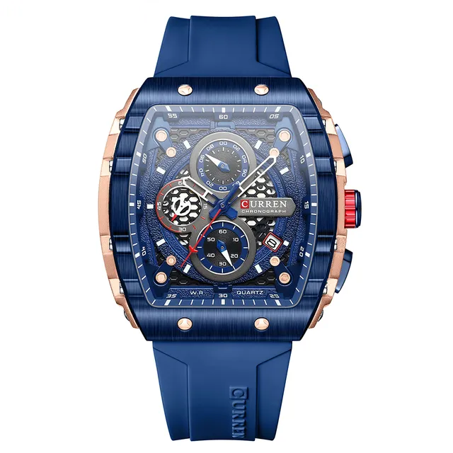 Relógio Masculino de Luxo Cronógrafo Curren Blue Gallardo