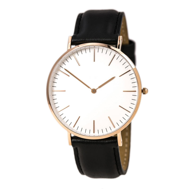 Relógio Minimalista Preto e Branco Pulseira de Couro Murrey 40mm