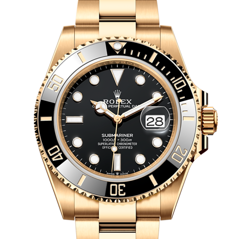 Relógio Masculino De Luxo Rolex Submariner Golden Black