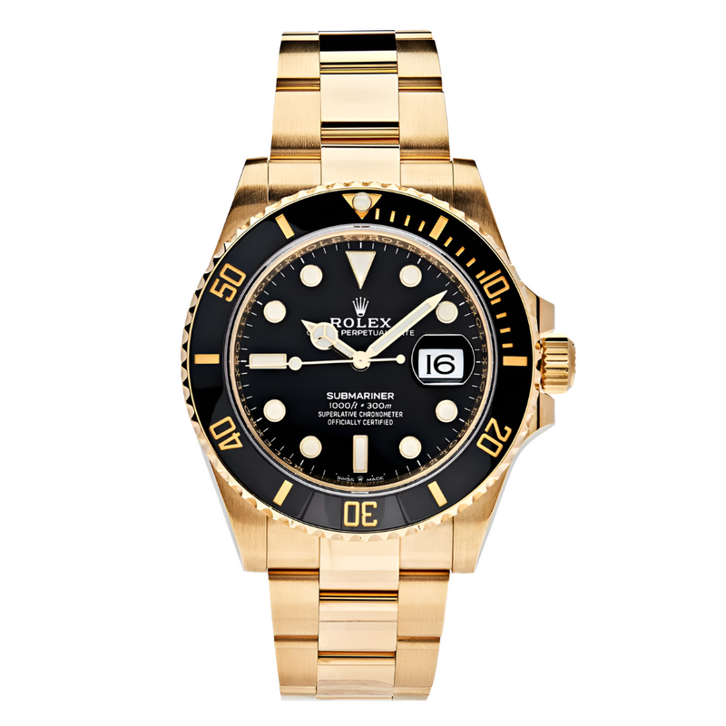 Relógio Masculino De Luxo Rolex Submariner Golden Black