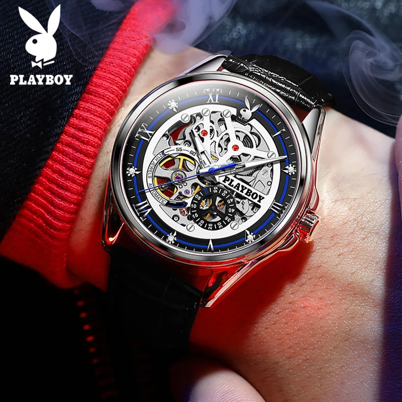 Relógio de Luxo Masculino Playboy Hefner Automatic