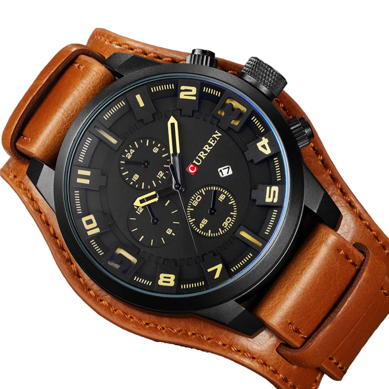 Relógio Casual Masculino Pulseira de Couro Curren Leather II