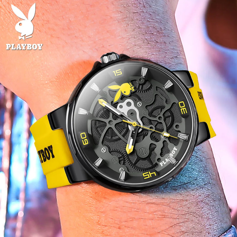 Relógio Casual Masculino Playboy Dangler Yellow