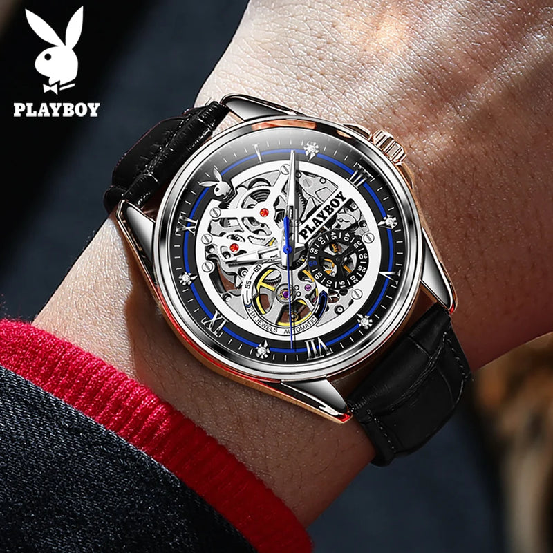 Relógio de Luxo Masculino Playboy Hefner Automatic