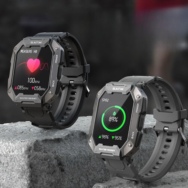 Smartwatch Bruto de Luxo Braddock Army All Black Don Caruso