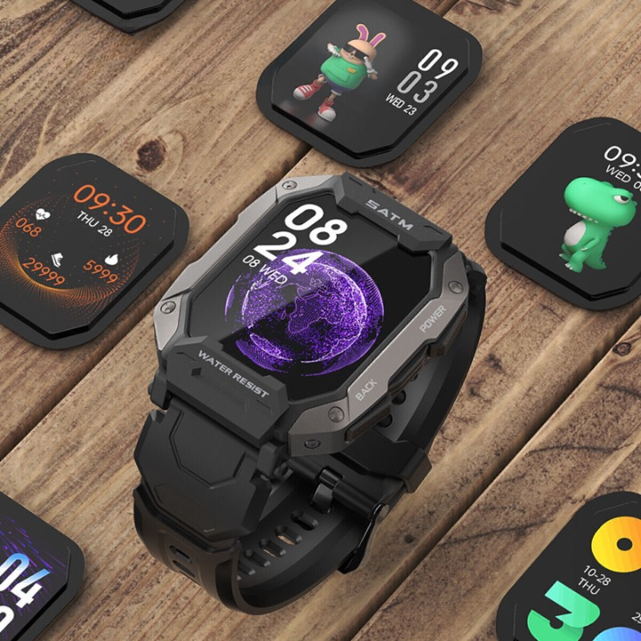 Smartwatch Bruto de Luxo Braddock Army All Black Don Caruso