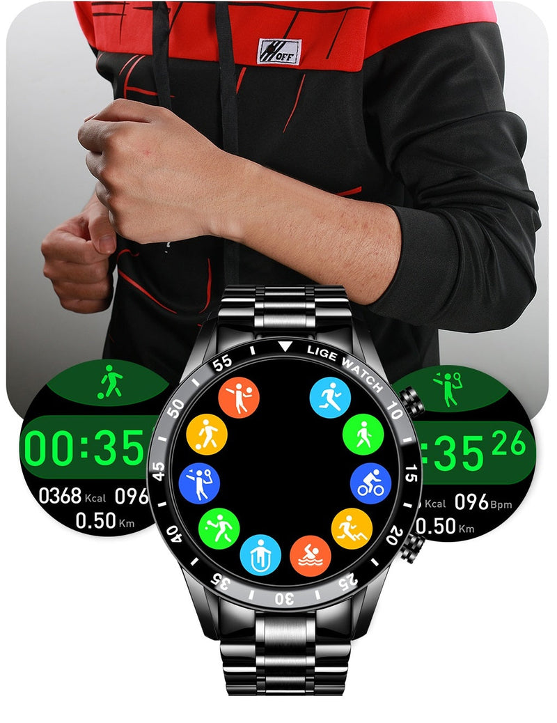 Smartwatch de Luxo Lige Iron Elite Black Don Caruso