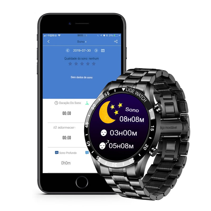 Smartwatch de Luxo Lige Iron Elite Black Don Caruso