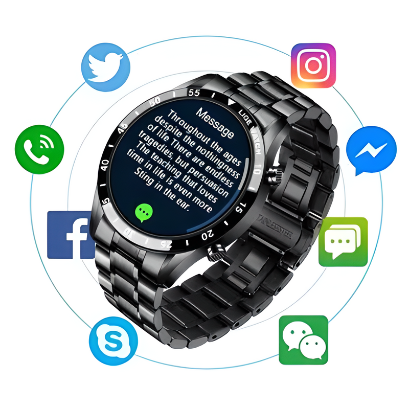 Smartwatch de Luxo Lige Iron Elite Black Don Caruso