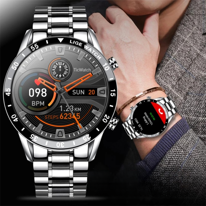 Smartwatch de Luxo Lige Iron Elite Silver Don Caruso