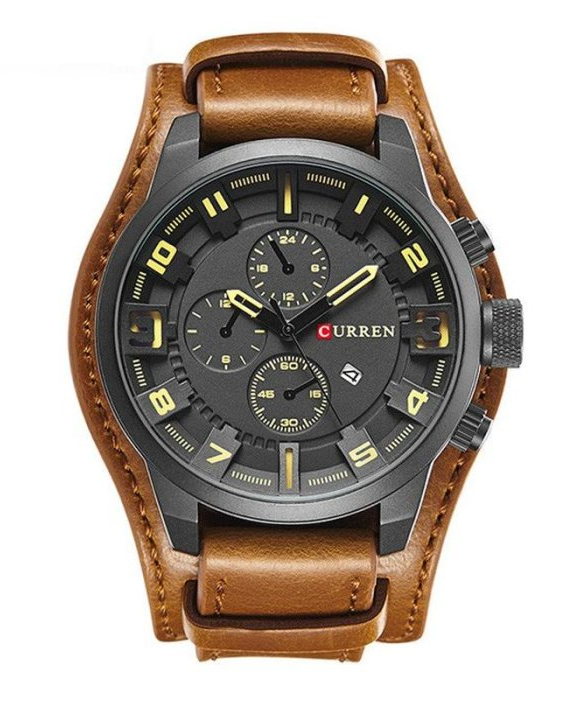 Relógio Casual Masculino Pulseira de Couro Curren Leather II