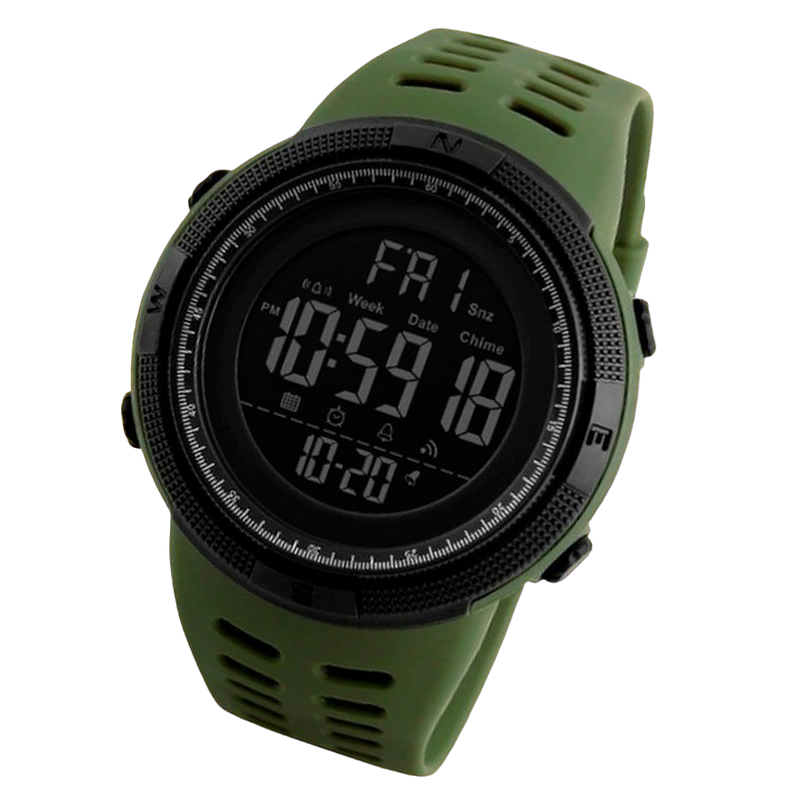 Relógio Esportivo Masculino Army Green ChronoWave