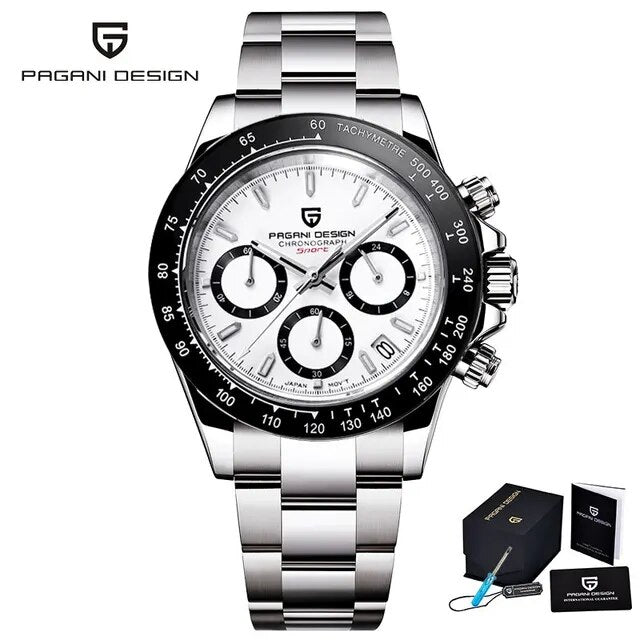 Relógio Masculino de Luxo Cronógrafo Pagani White Master VK63