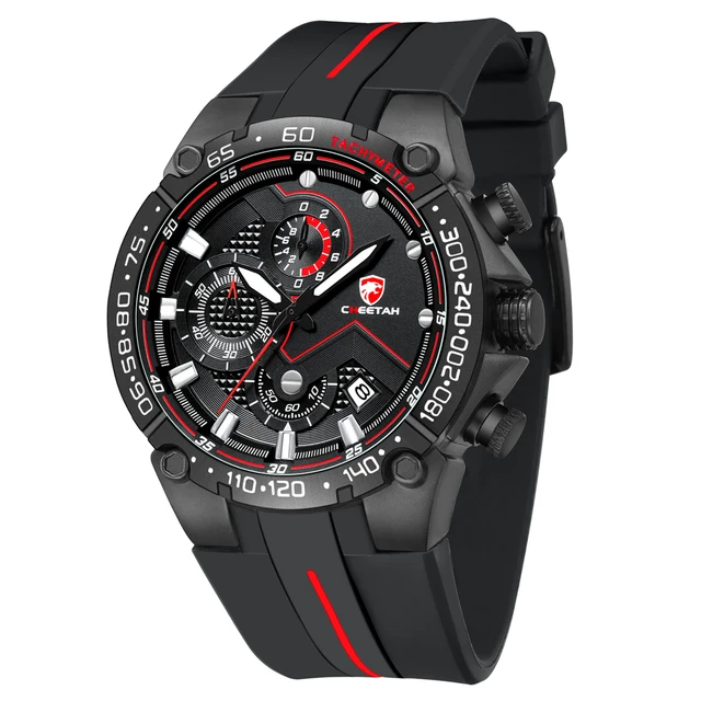 Relógio Esportivo Masculino Cronográfo e Taquímetro Cheetah All Black Aventador