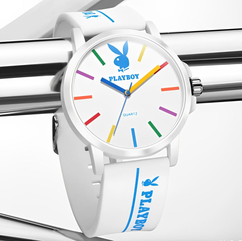 Relógio Casual Masculino Playboy White Rainbow